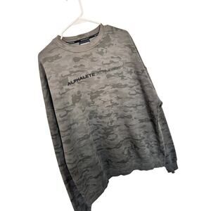 Alphalete Men's Camo Pullover Crewneck Sweater Fleece Green Gray Size Large‎